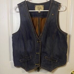 Old Navy Dark Blue Denim Vest